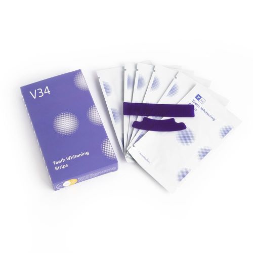 V34 Purple PAP Teeth Whitening Strips Enamel Safe Purple Formula for Sensitive Teeth